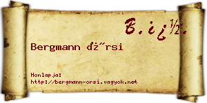 Bergmann Örsi névjegykártya